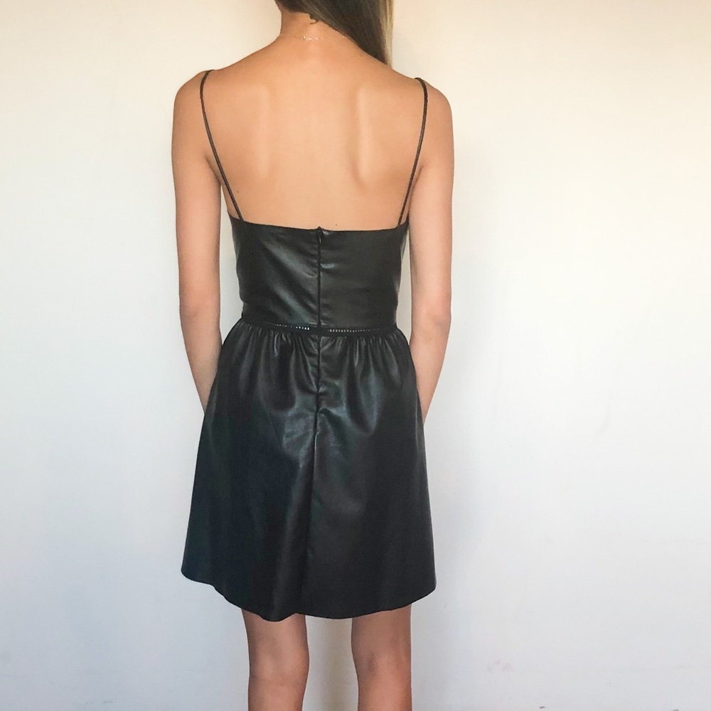 Zara Faux Leather Mini Dress - Picture 6 of 9